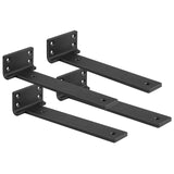 Floating Shelf Bracket 4inch 4 Pack L Brackets for Shelves Black Metal Heavy Duty Shelf Brackets for DIY Decorative with Mountin