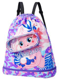 Tera 13 ChildrenS Swimming Bag Dry And Wet Separation Waterproof Drawstring Backpack, With Shoe Compartment Cartoon Print Polye
