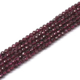 3mm Garnet Faceted Gemstone Round Loose Beads Strand 15.5-16 DIY Jewelry Making