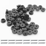 Suiwotin 60pcs Round Rubber Feet Bumpers, 7/16 (11mm) W x 1/4 (6mm) H, Non-Slip Cutting Board Feet with Screws, Soft Rubber Feet
