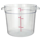 Winco Round Storage Container, 6-Quart, Medium, Clear