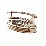 ECOMISTIQ Curved Wood Brush Rack Handmade Perforated Tier Rack, M IrregularShape