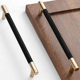 Gutuwellea 2 Pack 7 1/2 Inch 192 mm Gold and Black Cabinet Handles Cabinet Pulls Aluminum Handles Knurled Drawer Pulls Oxidation