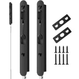 Blulu 2 Pcs 18 Inch Extended Flip Lever Flush Bolt for Double Door, Extra Long Heavy Duty French Door Locks Hardware (Black)