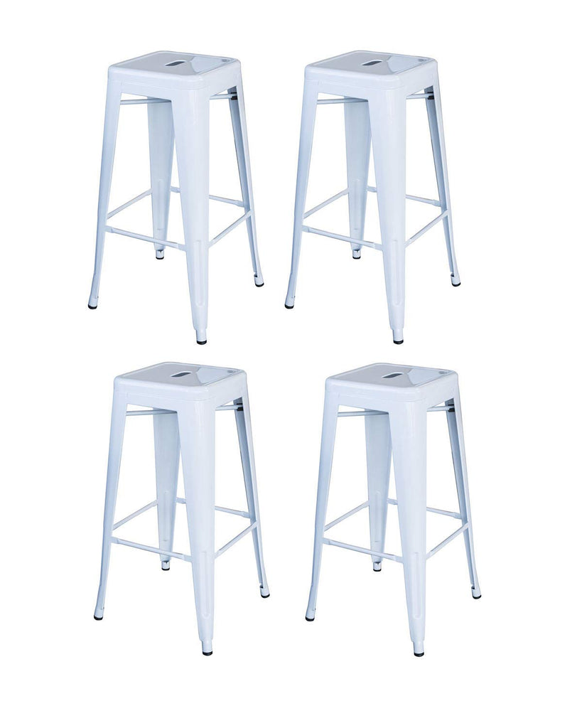 Amerihome Bs030Wset Loft White 30 In. Metal Bar Stool 4 Piece