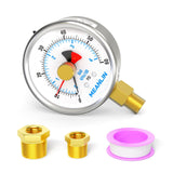 MEANLIN MEASURE 0~60Psi Stainless Steel 1/4 NPT 2.5 FACE DIAL with Reset Pointer Liquid Filled Pressure Gauge WOG Water Oil Air,