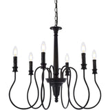 Living District Indoor Modern Home Decorative Bright Ceiling Flynx 6 Lights Pendant In Black