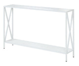 Convenience Concepts Tucson Console Table 47.25 - Modern Sofa Table with Storage Shelf, Entryway Hall Table for Living Room, Whi