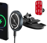 OHLPRO for 15W MagSafe Car Mount Charger for iPhone 17, Fast Wireless Charging, Magnetic CD Slot Holder with 3M Adhesive Base fo