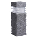 Sterno Home GL33749ST Paradise Low Voltage LED Polyresin Bollard with Textured Stone, Path Light, 3-watt,Black, 1-Pack