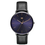 Mvmt Legacy Slim Qtz Basic Slim Purple Sunray Round Dial Men'S Analog Watch|Black Leather Material|Black Color Band - 28000333-D