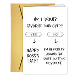 PUGAILA Humorous Bosss Day Card, Card for Boss, Funny Bosses Cards for Leader Manager Mentor,Am I Your Favorite Employee, Hilar
