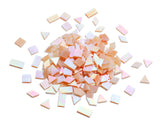 Lanyani Iridescent Glass Mosaic Tiles Supplies 200 Pieces Iridized Stained Glass Tile Pieces for Mosaic Craft 4 Shapes Mixed,Ora