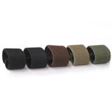 Jasgood Nylon Canvas Web Belt Elastic Loop Keeper For 1.5Inch Wide Belt, BBlack+Black+Khaki+Green+Coffee, Medium