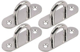 Branded Boards Heavy Duty 304 Stainless Steel Hammock Ceiling Hook Pad Eye Plates Corrosion Resistant (4 Pack M6 Stainless)