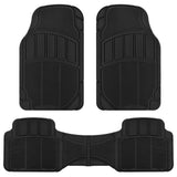 BDK 3-Piece Universal Front & Rear Rubber Floor Mats, Heavy Duty Universal Fit Liners for Cars SUVs Trucks Vans, All Weather Pro