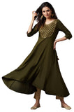 Aurelia Women's Viscose Solid Loose Kurta (22FEA13188-703039_Green_3XL)