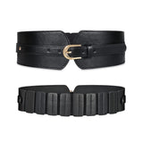Sannidhi Waist Belt For Women Black Stylish Elastic Pu Leather Belt For Women Dress Fashon Wide Belt Casual Belt, Fits For Waist