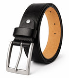 Nunati MenS Genuine Leather Belt | Formal & Casual Wear | Pin Buckle, Adjustable Fit For Jeans & Trousers (Black, 3638 Waist
