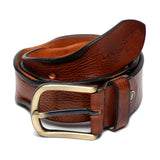 Louis Stitch MenS Russet Tan Italian Leather Belt Premium Spanish Style Casual Belts For Men With Heavy Brass Buckle 1.5 Inch (