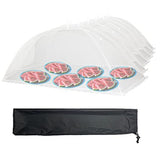 Simply Genius Pop-Up Mesh Food Covers for Outdoors - 6 Pack Extra Large 39 x 24, White, Collapsible & Reusable - Buffet Food Cov