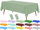 Sega Green Plastic Table Cloth, 2 Pack Sega Green Disposable Tablecover, 54 x 108 Inch Tablecloth for Rectangle Table, Waterproo