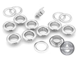 CRAFTMEMORE 100 PCS Quality Stainless Steel Grommets Eyelets for Clothing, Bead Cores, Canvas, Shoes (6 mm)