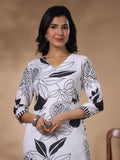 Anni Designer Women'S Rayon Blend Straight Printed Kurta With Palazzo (Anaar-White-Nws_Xl_White_X-Large),Beige,XL,,,