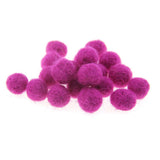 Zasy Needle Felt Balls Pure Wool Beads Dry Felted Balls 15mm Handmade DIY Crafts 20pcs (Darker Pink)