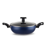 CELLO Black Platina Triply Stainless Steel Deep Kadai/Kadhai with Lid 4.7 Litre (28cm Dia) | Stainless Steel Cookware | 5 Year W