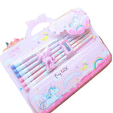 JOYLAND Kids Cartoon Hello Kitty Printed Stationary Set for Girls Boys with Pencil case,Two Pencils Eraser, Scale, Sharpener a