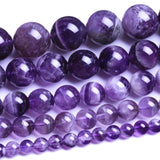 45pcs Adabele Natural Banded Purple Amethyst Crystal Crystal Gemstone 8mm Round Beads