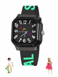 Spiky Square Analog Kids Watch | Classic Typography Strap | Unbreakabe Silicon Strap | 30M Water Resistant | Stylish & Adorable