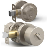 Mega Handles Buena Entry Combo, Entry Door Knob and Single Cylinder Deadbolt Lock and Key Combo Pack - Heavy Duty Locking Door K