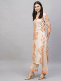 Gosriki Women'S Cotton Blend Straight Printed Kurta With Pant (Kukur Cream-Gs_Xxl_Cream_Xx-Large),Cream,2,B0CSG4BTST