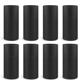 BOSMIOW 8Pcs 50ml Black Kraft Paperboard Tubes with Lids,Empty Round Cardboard Jars,Essential Oil Packaging Bottle,Kraft Paper C