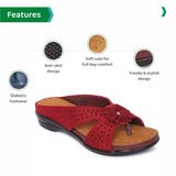 Ortho Joy Fancy Doctor Slippers | Soft Sandal For Women | Comfortable Footwear For Women,Maroon,7,B09VLBZ4BB