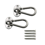 Lind Kitchen 2-Pack M6 Ceiling & Wall Mount Hanging Hardware Fitting Set 304 Stainless Steel Heavy Duty Oval Pad Eye Hook Plate