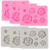 6 PCS Rose Flower Chocolate Silicone Molds, TuNan Candle Decoration Fondant Cupcake Cake Decorating Tools Wedding Candy Sugarcra