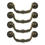 Geesatis 4 Pack Antique Bronze Drawer Pulls - 5 Hole Centers Arch Shaped Cabinet Handles for Jewelry Box, Dresser & Furniture,Vi