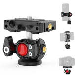 XXZU Phone Tripod Mount With Ball Head,Tripod Head 360Rotating Camera Ball Mount, Phone Holder Adapter With Cold Shoe, 1/4Screw