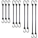 Joneaz Bungee Cords with Hooks, Assorted Size, Black,12 inch 18 inch 30 inch and 42 inch Heavy Duty Elastic Rope with Nylon Fibe