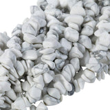 TUMBEELLUWA Polished Semi Precious Loose Beads for Jewelry Making, 5-8 mm Chips Tumbled Stones Beads 33 Strand, White Howlite Tu