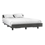 TUHOME Kaia Twin Bed Base Engineered Wood Beds in Gray