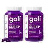 Goli Dreamy Sleep Gummy - 60 Count (Pack of 2) - Melatonin, Vitamin D, Magnesium, and Lemon Balm Extract - Gelatin-Free, Gluten-