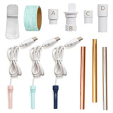 We R Memory Keepers, Foil Quill Starter Kit, Includes 3 Pens, 4 Adaptors, 3 Foil Rolls, 1 Washi Tape Roll, 1 Protective Plate, C