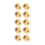 Kwikset Pismo Entry Door Knob with Lock and Key, Secure Keyed Handle Exterior, Front Entrance and Bedroom, Satin Brass, 10 Pack,