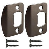 Siwil Door Strike Plate Univeral, 2-1/4 inch x 1-7/16 inch, Round Corner - 2 Pack (Black)