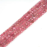3mm Pink Tourmaline Faceted Gemstone Round Loose Beads Strand 15.5-16 DIY Jewelry Making