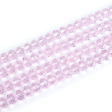 140pcs Czech Faceted Rondelle Crystal Glass Loose Beads 8mm Spacer Bulk Light Rose Pink for DIY Craft Jewelry Making CCR803